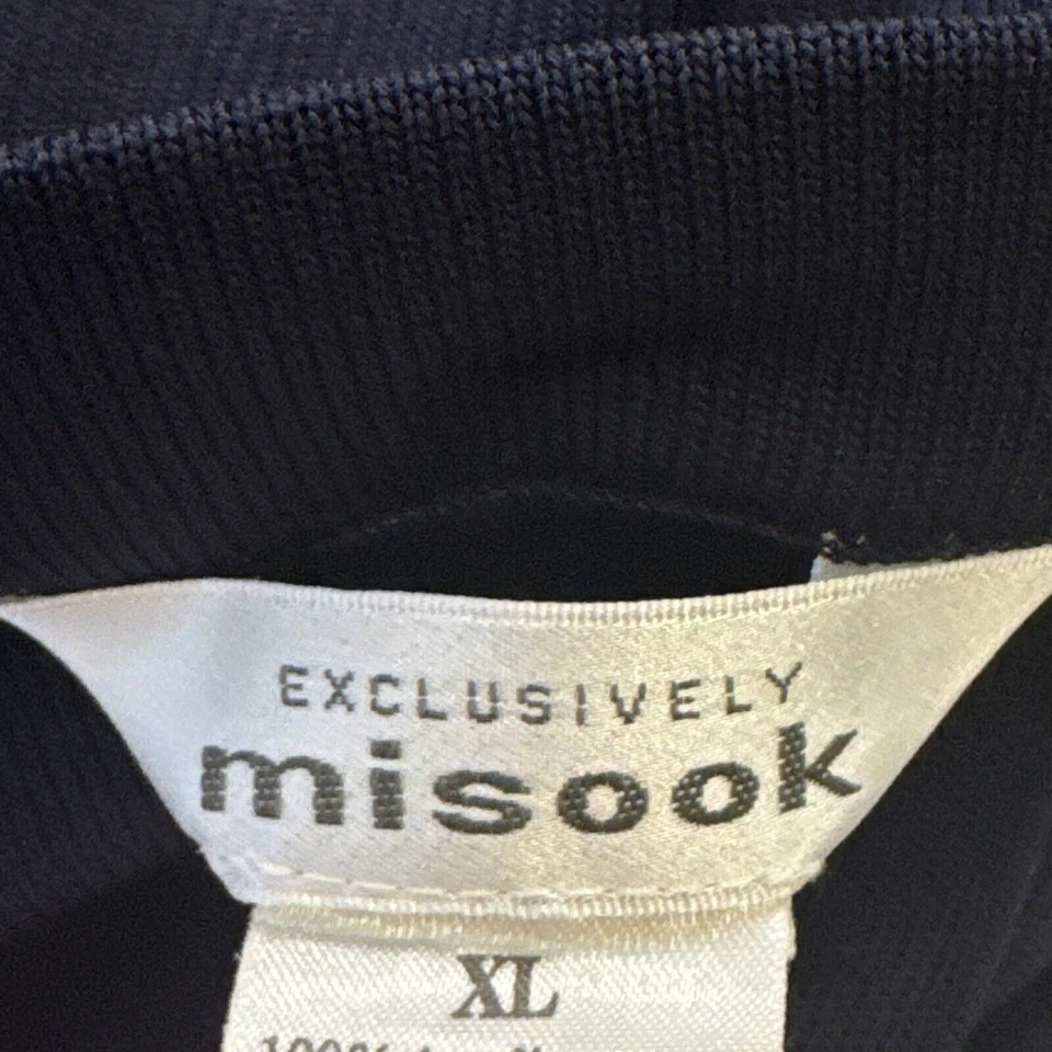 Exclusively Misook Women's Navy Blue Knit A-Line Pleated Skirt Size XL Foto 4 de 4