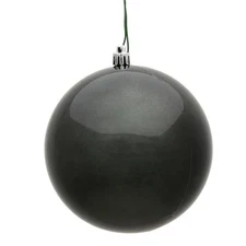 Vickerman N590887DCV 3 in. Pewter Candy UV Treated Christmas Ornament Ball - ...