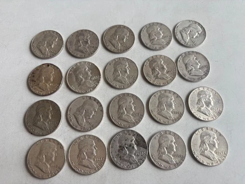 FRANKLIN Half Dollar Lot Of 20 90% silver ($10 face) - lot #6