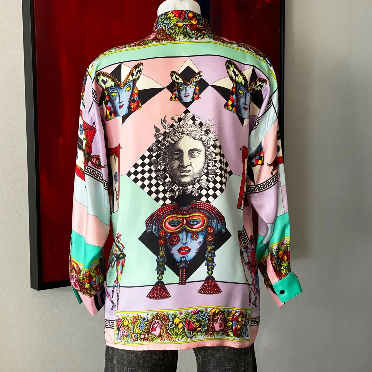 GIANNI VERSACE silk shirt with iconic Baroque print size IT 54 from S/S 1992