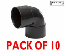 BLACK Waste Pipe Fittings Elbows for 40mm 43mm x 10 for Solvent Weld Waste Pipe