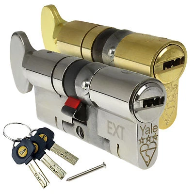 Yale Door Lock Cylinder Thumbturn Platinum Euro TS007 3 * Star Anti Snap Barrel