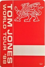 *** TOM JONES *** - SATIN BACKSTAGE PASS - 1988 WORLD TOUR - EXCELLENT CONDITION