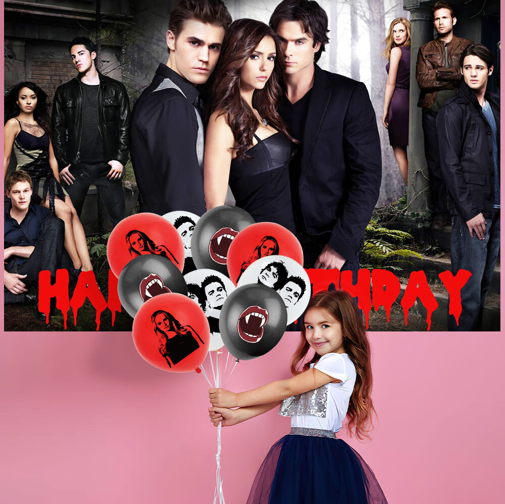 Décoration De Fête The Vampire Diaries - Toile De Fond, Ballons, Gâteaux - Pour Anniversaire - Neuf