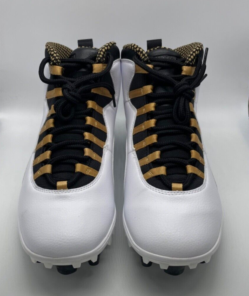 Size 11 - Nike Air Jordan 10 TD Mid Football Cleats White  display picture 1