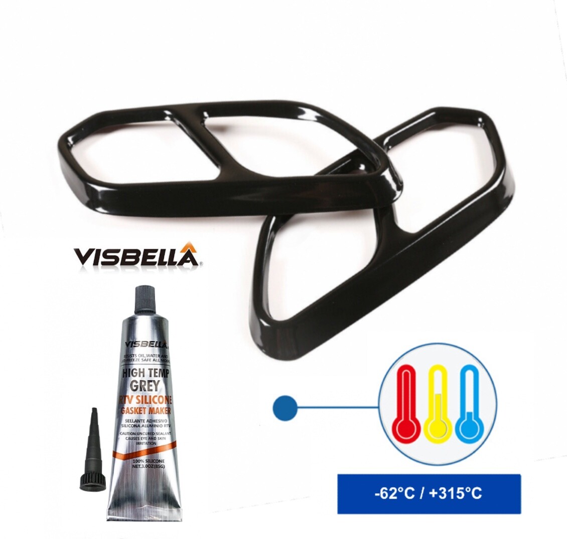 2x Cubiertas de escape de acero inoxidable (negro) adecuadas para VW Touareg CR7 2020 AB_44