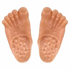 JUMBO BARE FEET Rubber Caveman Shoe Slippers Joke Clown Funny Giant Ogre Costume