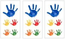 Hand Prints, scrapbook sticker, 3 sheets, each 2" x 4", Paper House 2200