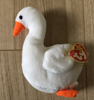 TY Beanie Baby Plüschtier Stofftier GRACIE der Schwan Neu mit Etikett - D.O. B. 17. Juni 1996