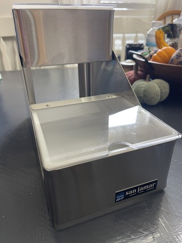 San Jamar Stainless Steel Condiment Dispenser Station Countertop Food Prep Bin