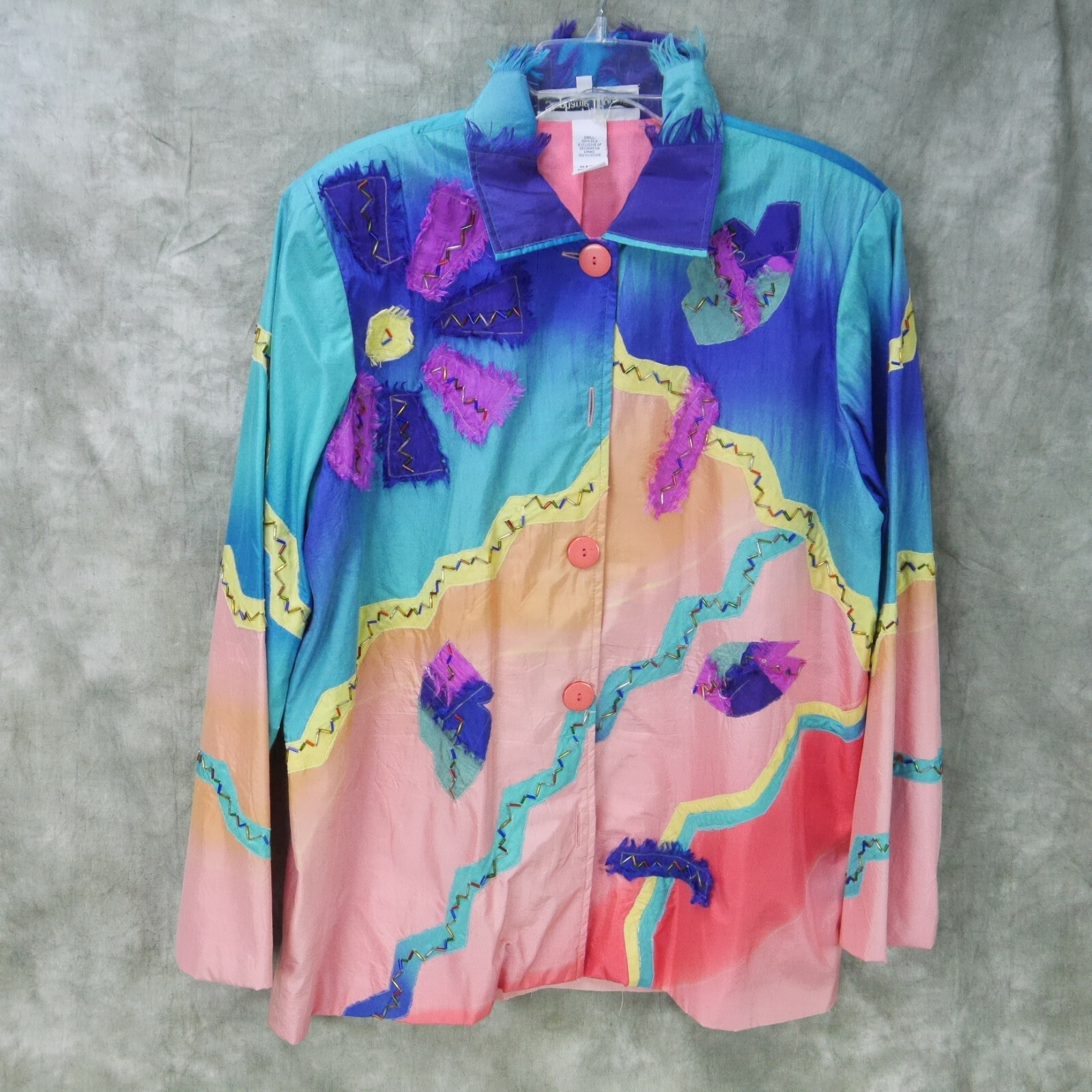 EUC Stephanie Thomas Patchwork Suit Jacket Vintag… - image 2