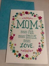 Happy Birthday Mom Means Love Beautiful Flowers 5  x7  Hallmark Greeting Card