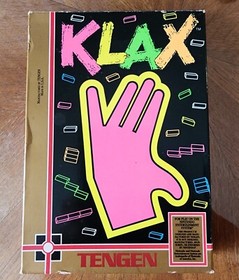 Vintage 1990 Nintendo NES Tengen KLAX Complete Game Sleeve Manual Original Box
