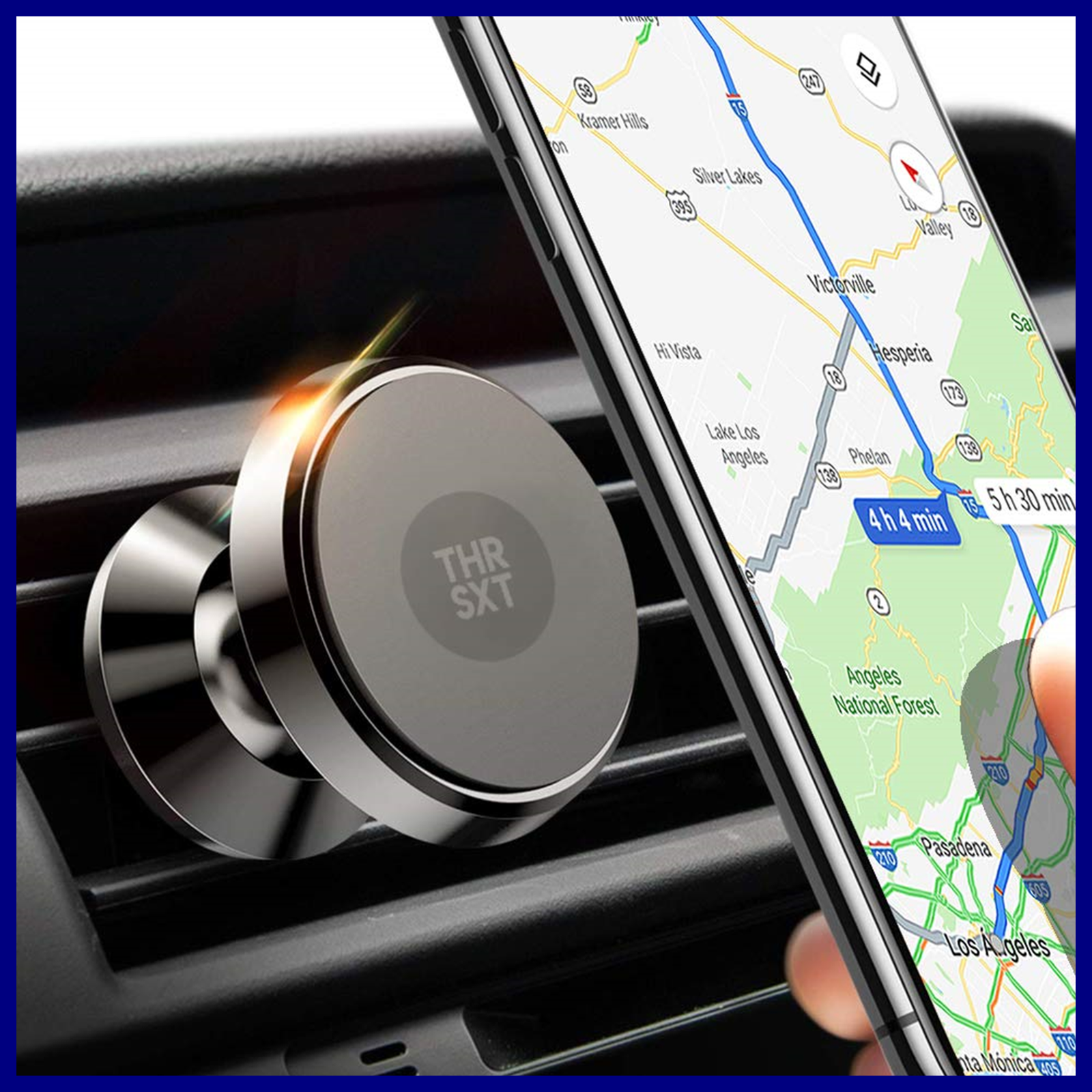 Universal Car Phone Mount Magnet Air Vent Holder 360° Magnetic Midnight Color,-image