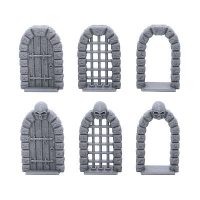 Retro Dungeon Doors, 3D Printed Tabletop RPG Scenery and Wargame Terrain 28mm
