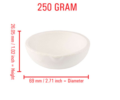 250 Gram Ceramic Alumina Crucible Melting Gold Silver Copper Jewelers Casting