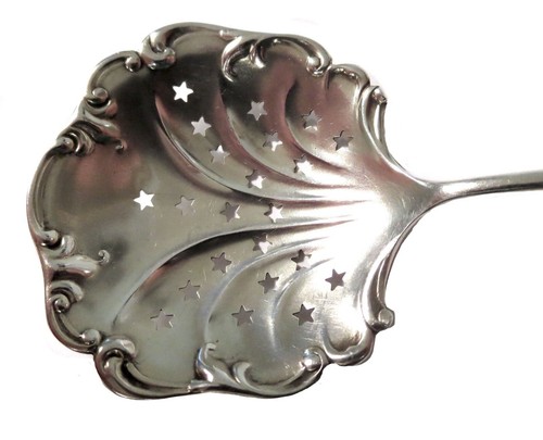ICE CREAM Pierced ANTIQUE Sterling ENAMEL Spoon SAILBOAT Campbell-Metcalf - Picture 2 of 8