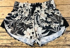 Hurley Women s Black Floral Printed Drawstring Comfort Shorts Size S