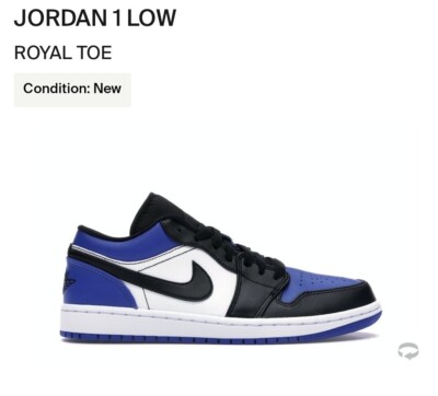 NEW Air Jordan Low Royal Toe Blue White Black Size 11 (NOT