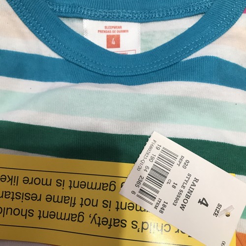NEW Girls Target Colorful Rainbow Stripe 2 Piece Snug Cotton Pajamas NWT Size 4 - Picture 3 of 3