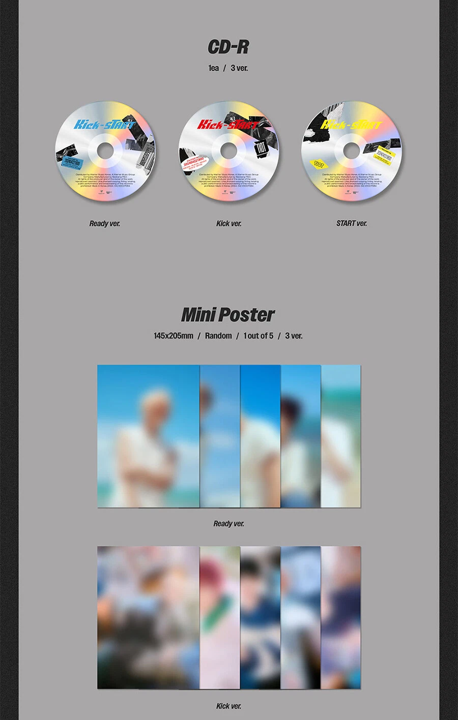 TIOT [KICK-START] Album 3 Ver SET/3 CD+3 Photo Book+6 Poster+15