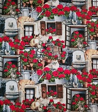 Timeless Treasures - Porch Cats Quilting and Crafting Fabric       