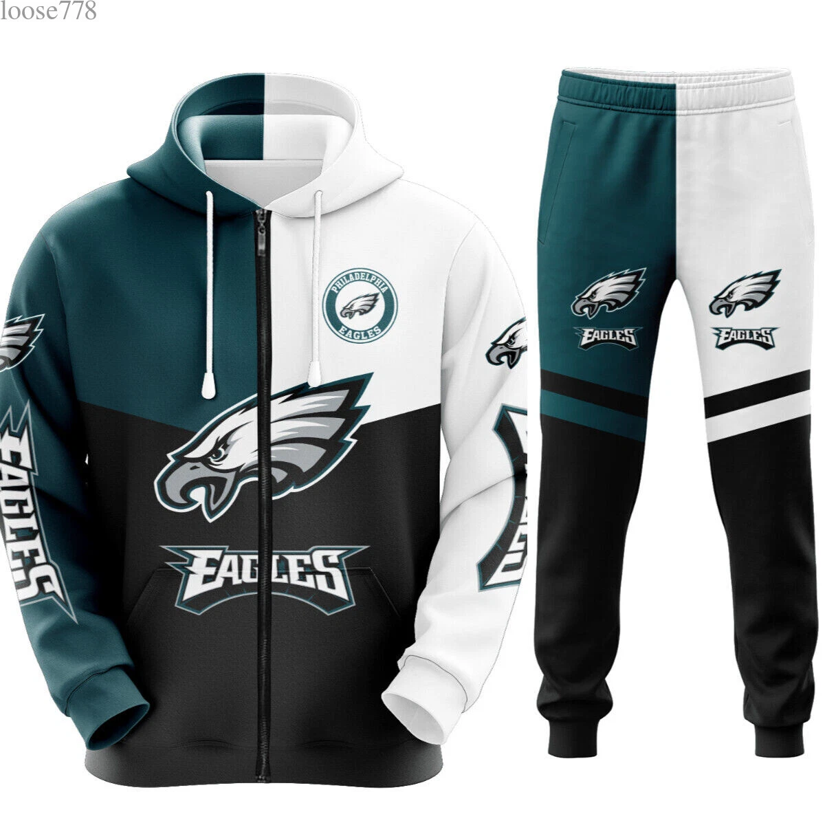 Eagle Sweatsuit Set Hoodie Tracksuit Sports Sweatshirts Sweatpants
