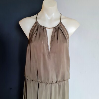 Women's size M 'DYNAMITE' Gorgeous olive khaki green halter maxi dress -  EUC | eBay Australia