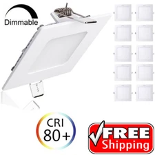 3W 6W 9W 12W 15W 18W 21W 24W LED Recessed Ceiling Light Panel Ultra Thin Square