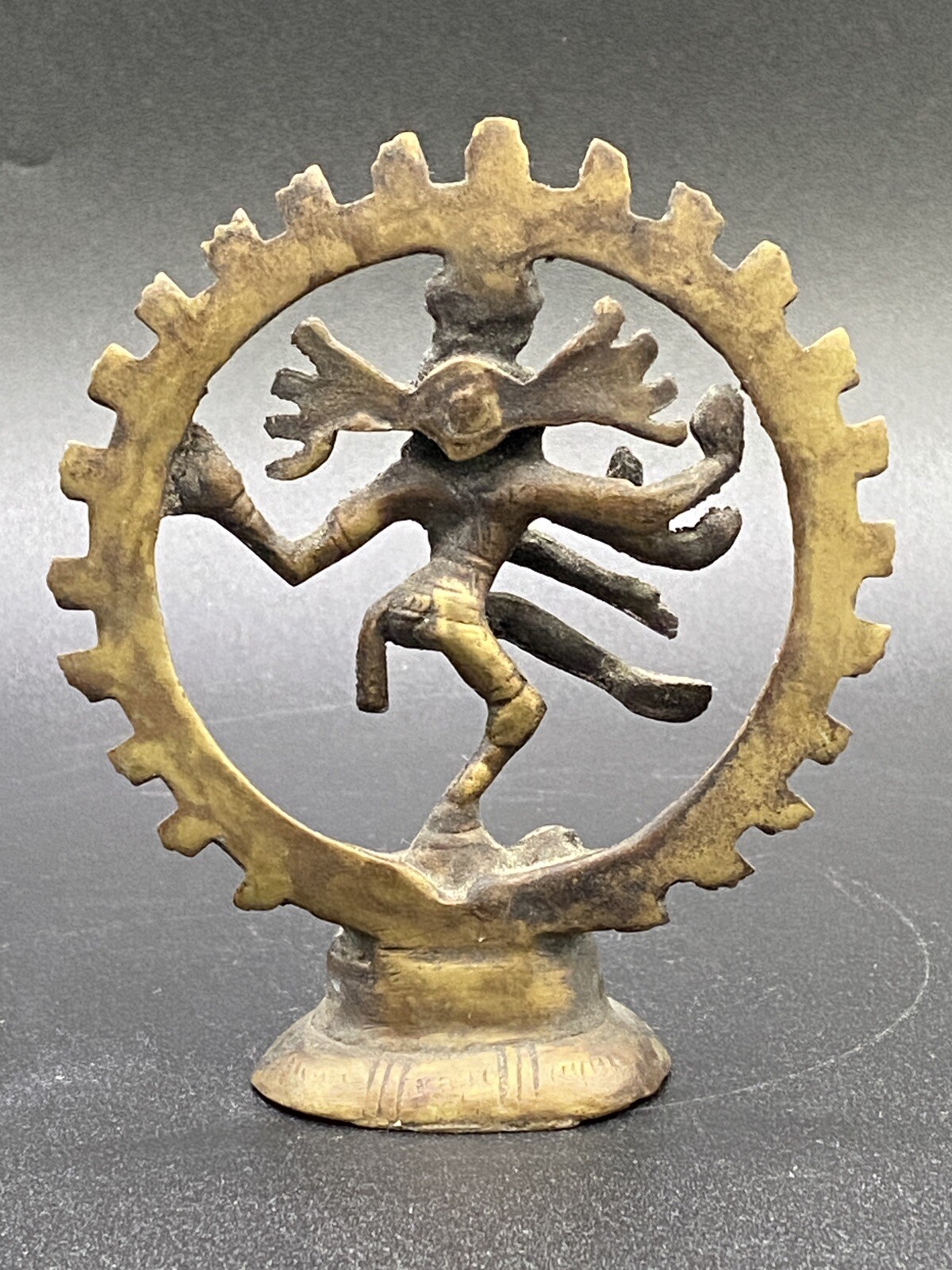 Vintage Hindu Lord Shiva Nataraja Cosmic Dance Brass Bronze Sculpture