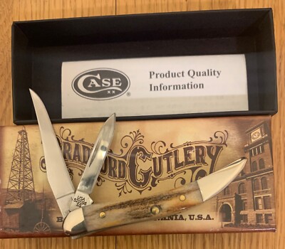 CASE BRADFORD CUTLERY STAG TINY TOOTHPICK KNIFE NEVER USED IN BOX