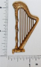 55763 Victorian Harp Finding Jewelry Ornament Brass Oxidized