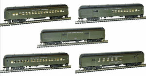 Rivarossi-New-York-Central-60ft-Passenger-RPO-Baggage-Coaches-Set-Of-5-Cars