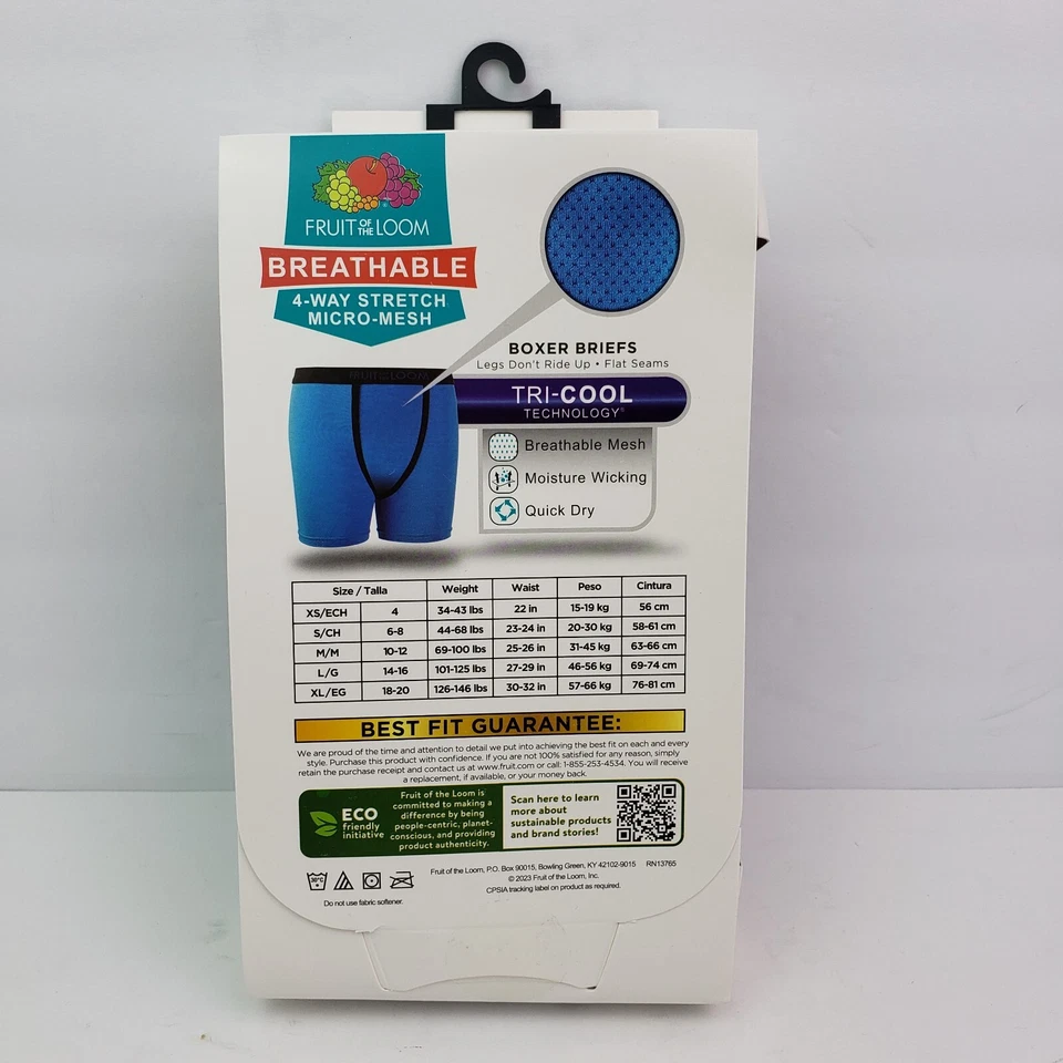 Paquete de 5 calzoncillos boxer múltiples transpirables Fruit Of The Loom para niños talla M 10-12 Foto 4 de 4