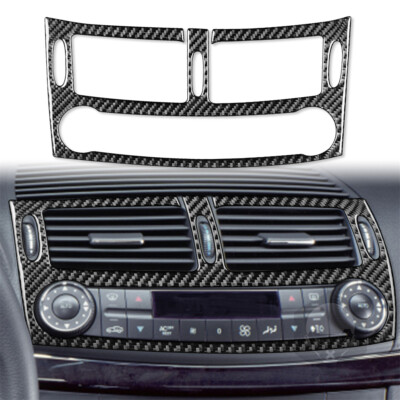 Carbon Fiber Central AC Vent Outlet Sticker Trim For Benz E-Class W211 2003-2009