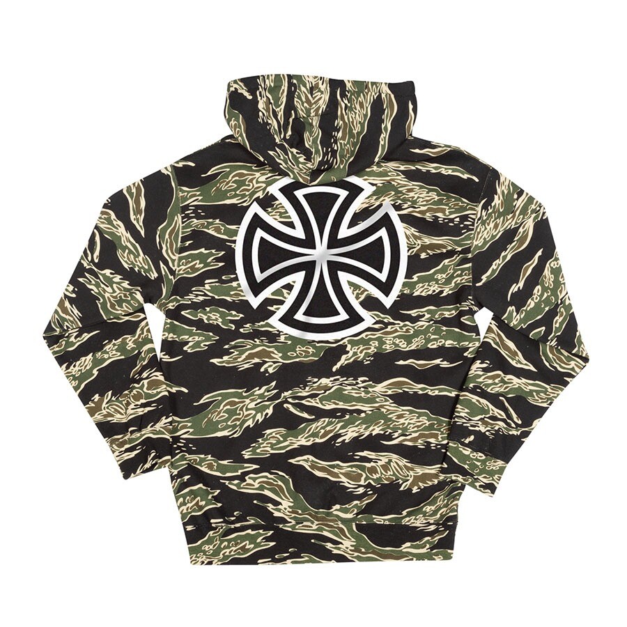 Independent Trucks BAR AND CROSS PULLOVER Skateboard Hoodie TIGER CAMO