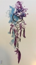 5 x Temporary Tattoos Indian Dreamcatcher, Flower, Rose, Feathers, Body Art