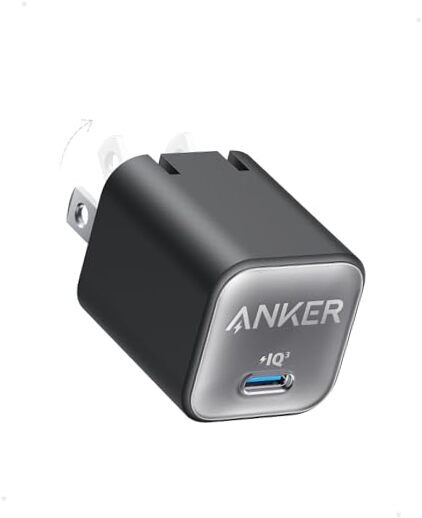 USB C GaN Charger 30W,  511 Charger (Nano 3), PIQ 3.0 Foldable Phantom Black