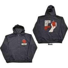 Green Day Unisex Zipped Hoodie: American Idiot Back Print 