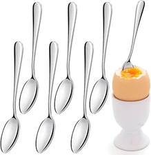 6 Pieces Demitasse Spoon Espresso Spoons Stainless Steel Small Dessert Spoon Egg