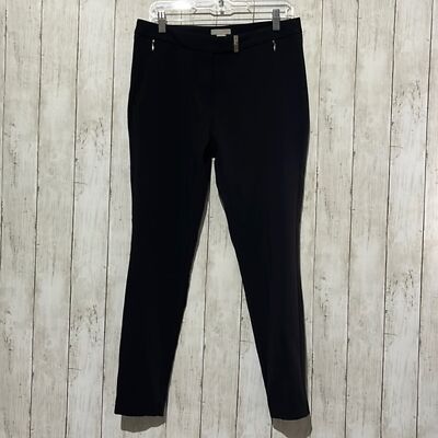 H&M Black Ankle Pants Womens Size 10 Zip Pocket Straight Leg