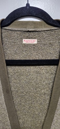 Kapital Japan tiefer V-Ausschnitt Pullover olivgrün Herren 2 Kimono K1910LC124 - Bild 7 von 17