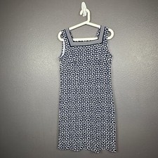 Talbots Size Medium Petite Effortless Jersey Shift Dress - Star Geo Blue White