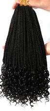 Goddess Box Braids Hair 24 Inch Bohemian Box Braids Crochet Hair 1b Curly Ends