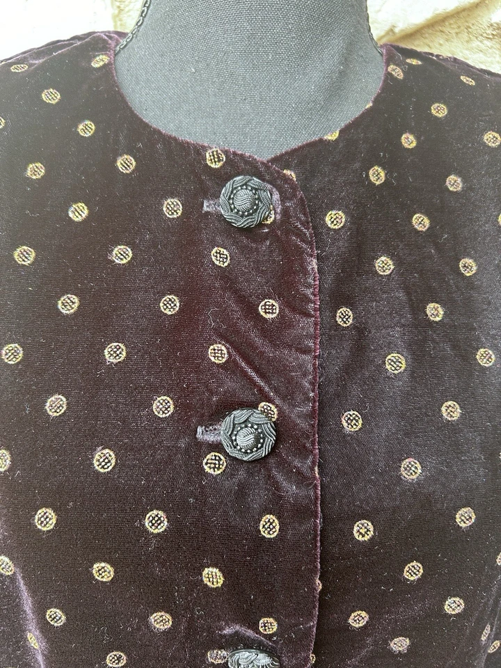 Chaqueta Elegante De Colección Norton McNaughton 8 Púrpura Profundo Terciopelo Brillo Acento EC Foto 3 de 4