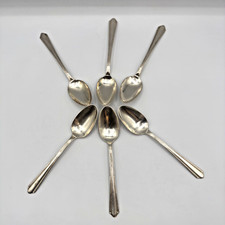 Vintage Set of 6 Holmes  Edwards Inlaid Silver Spoons Marked IS Silverplate