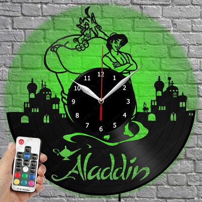 LED Clock Aladdin Vinyl Record Wall Clock Led Light Wall Clock 3777