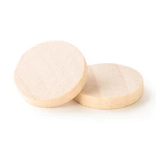 Wood Round Disc, 100 Wooden 3/4" Circles 1/8" Thick Straight Edge Disc Woodlets