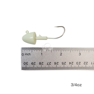 Testina Jig Bullet Fish WOW! 3/4 Oz Glow – Luminosa Per Pesca In Acqua Dolce E Salata, Lotto Singolo