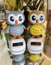 2 Owl Solar Dancing, 1 gray 1 brown great happy nurses, doctors gift